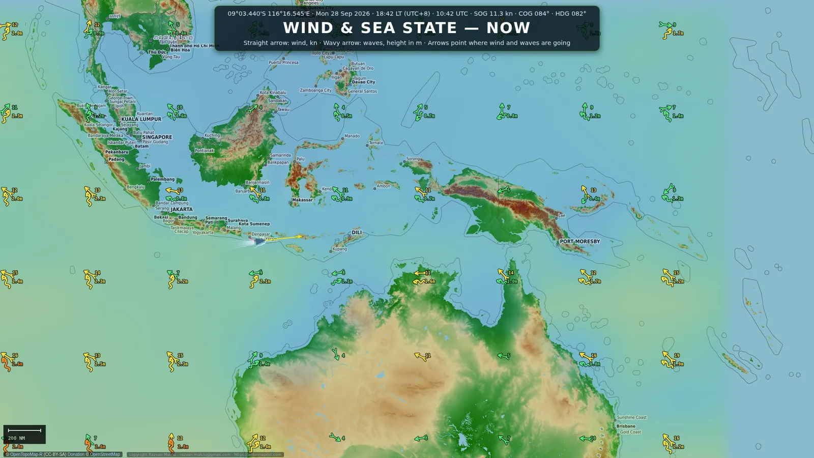 Wakeline TV channel: wind and sea state